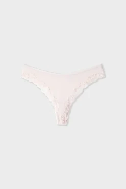 Tanga de microfibra y encaje
