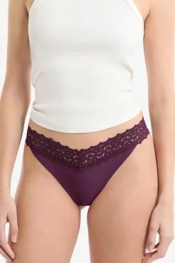 Tanga de microfibra y encaje