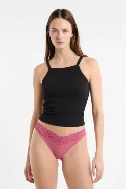 Tanga de microfibra y encaje