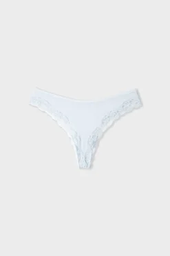 Tanga de microfibra y encaje