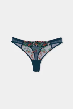 Tanga de tul bordado