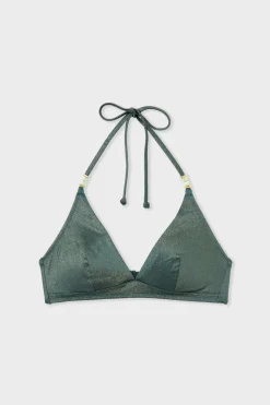 Top bikini triangular brillante