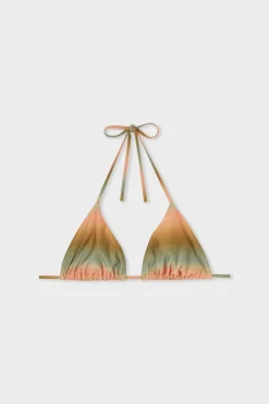 Top bikini triangular brillante