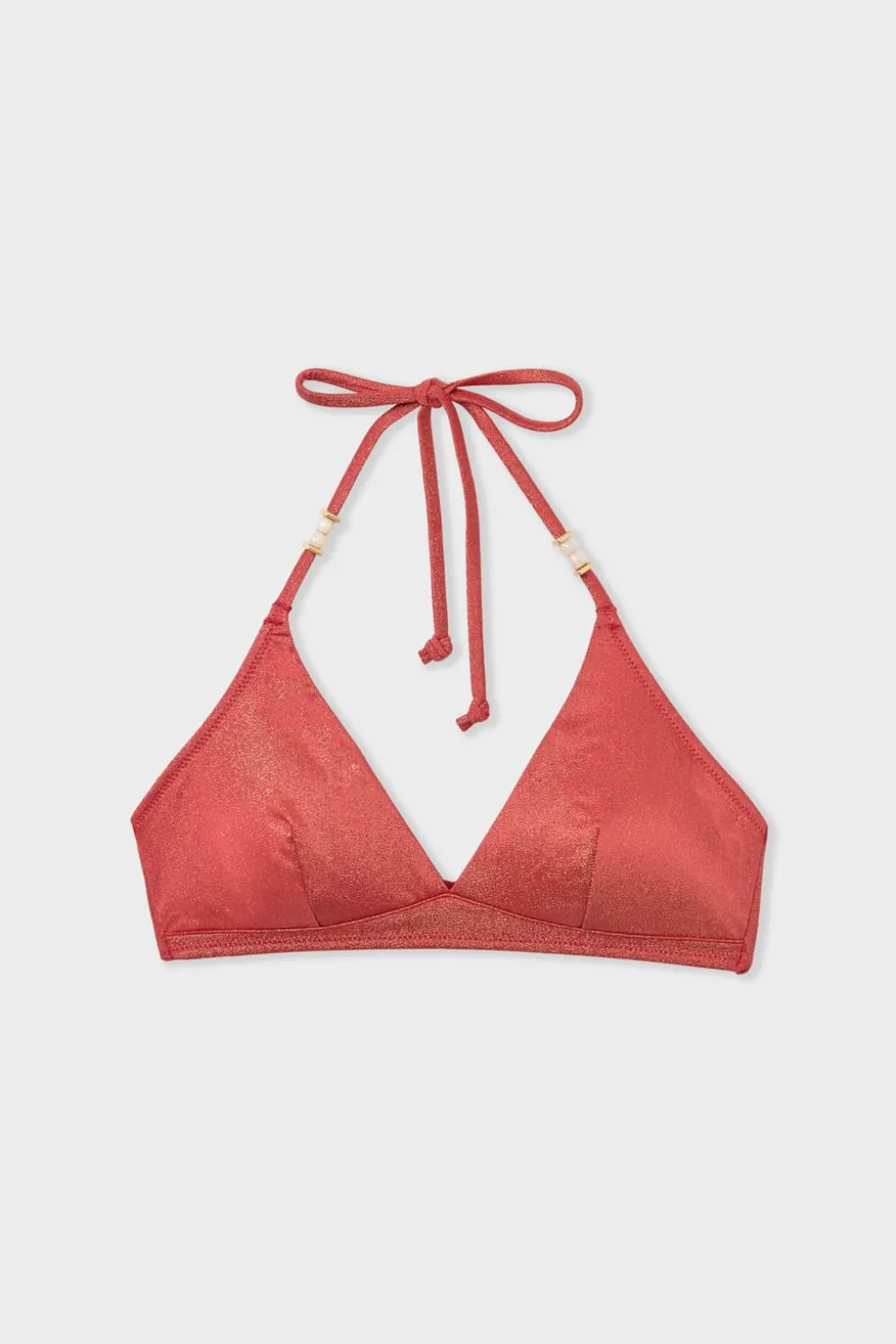 Top bikini triangular brillante