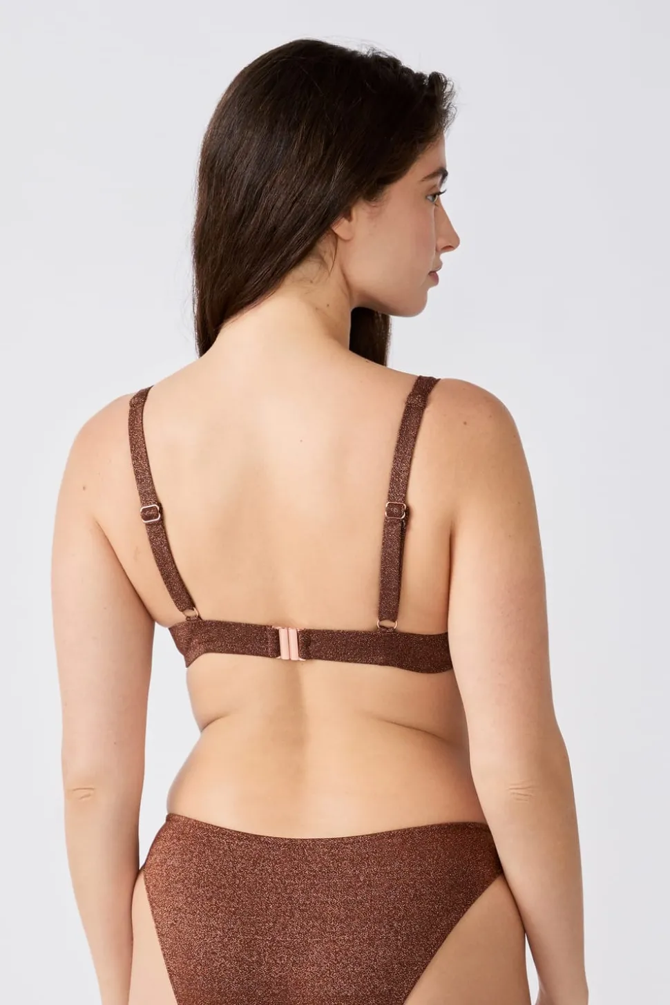 Top bikini triangular brillante