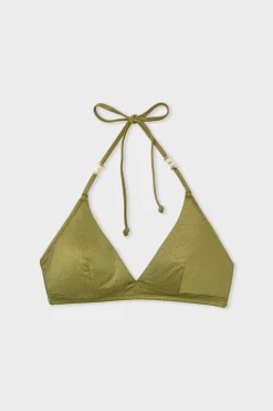 Top bikini triangular brillante