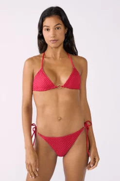 Top bikini triangular con anilla