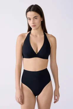 Top bikini triangular con aros