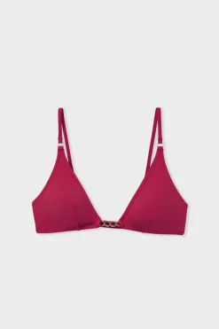 Top bikini triangular detalles joya