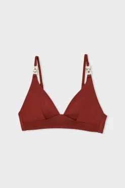 Top bikini triangular detalle joya