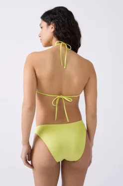 Top bikini triangular detalle perla