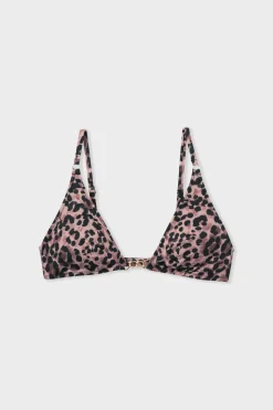 Top bikini triangular estampado