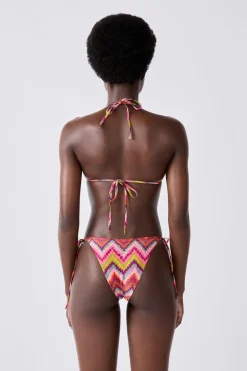 Top bikini triangular estampado