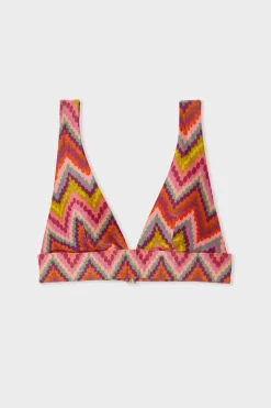 Top bikini triangular estampado