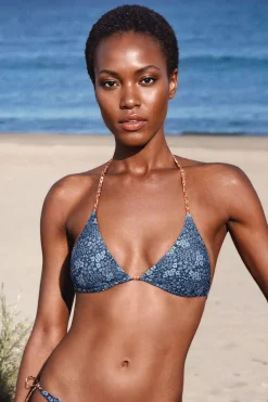 Top bikini triangular estampado floral