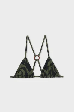 Top bikini triangular estampado