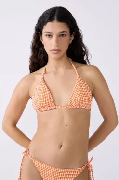 Top bikini triangular estampado