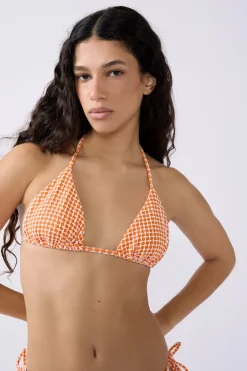Top bikini triangular estampado