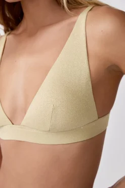 Top bikini triangular sin aros brillante