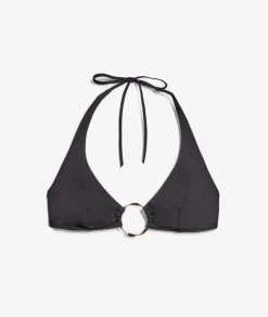 Top bikini triángulo con detalle de anillas