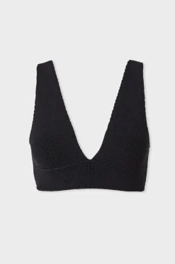 Top bikini triángulo en material elástico