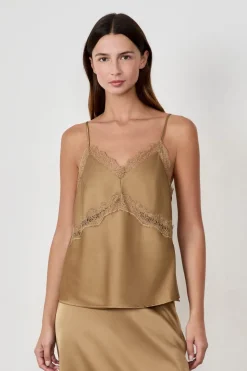 Top con cuello de encaje