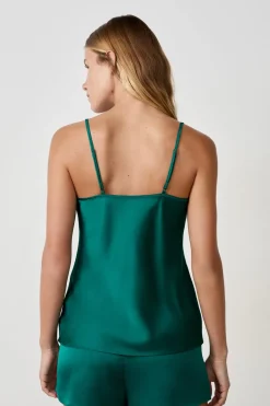 Top de encaje satinado