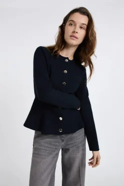 Top de manga larga con botones dorados