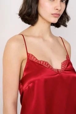 Top de seda con detalles de encaje
