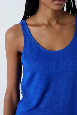 Top de tirantes de lino