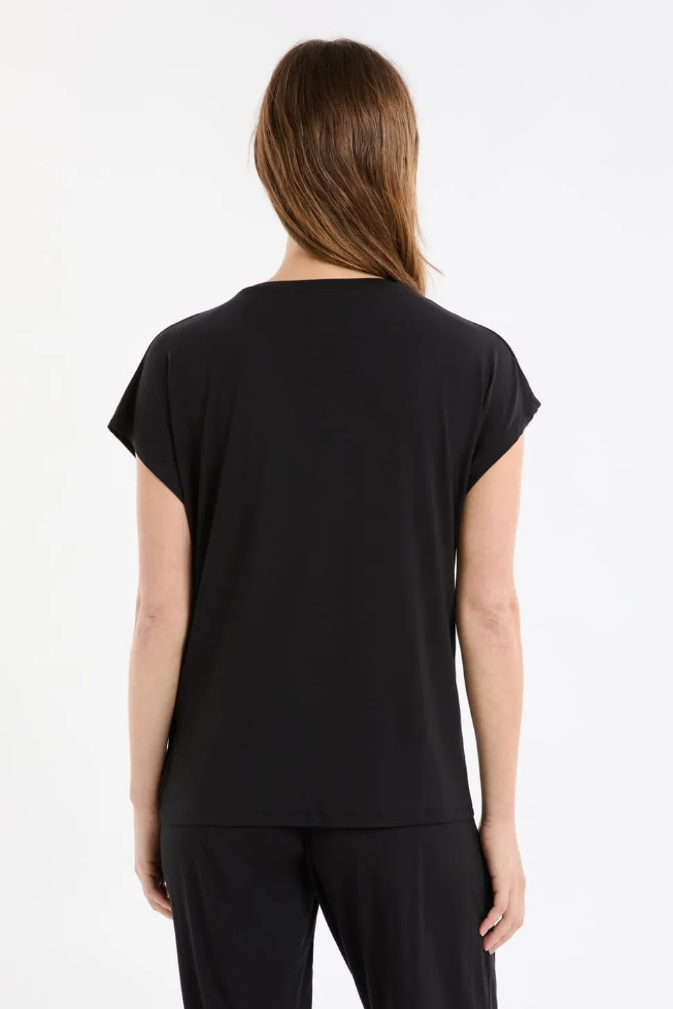 Top liso de manga corta