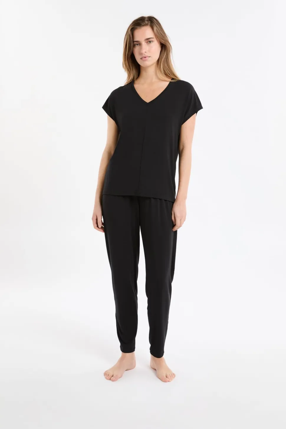 Top liso de manga corta