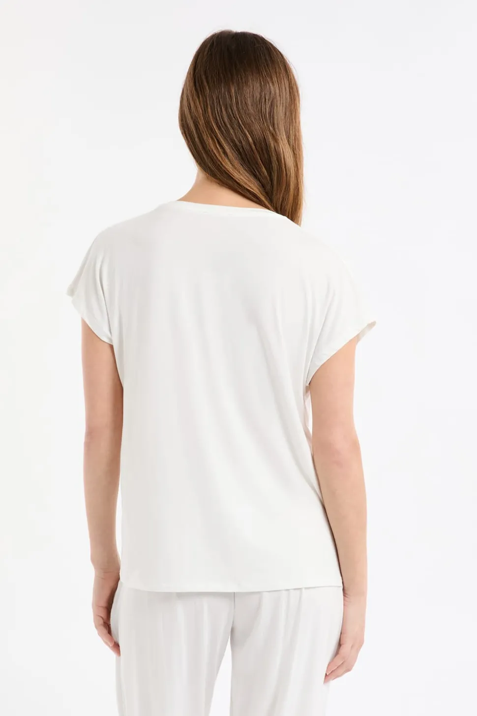 Top liso de manga corta