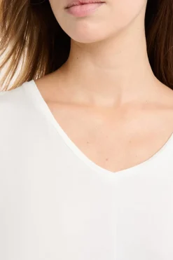 Top liso de manga corta