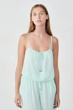 Top satinado con tirantes