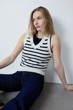 Top sin mangas marinero