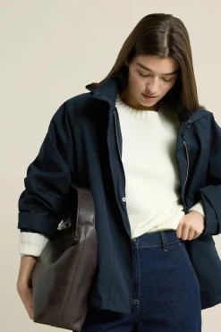 Trench à capuche avec coton