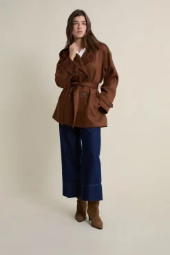 Trench mi-long ceinturé