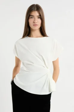 T-shirt drapé avec noeud