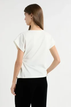 T-shirt drapé avec noeud