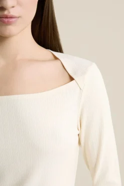 T-shirt manches longues encolure carrée