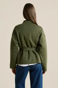 Veste maille ceinturée