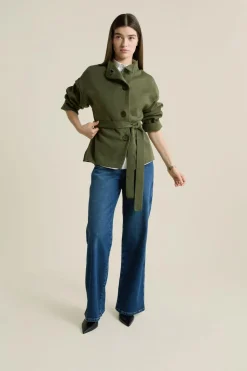 Veste maille ceinturée