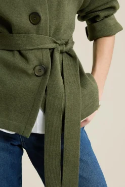 Veste maille ceinturée