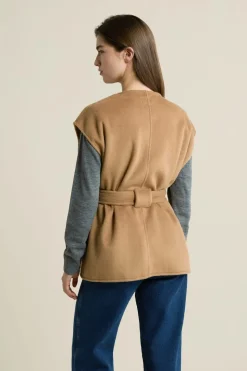 Veste sans manches ceinturée