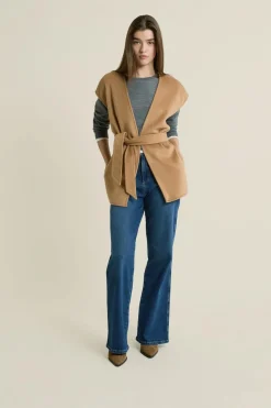 Veste sans manches ceinturée