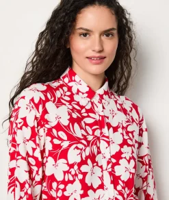 Vestido camisero floral con cinturón