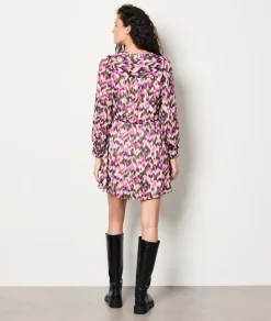 Vestido corto camisero estampado