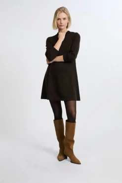 Vestido de manga larga con lana