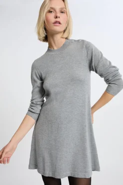 Vestido de manga larga con lana